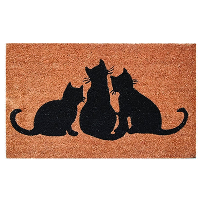 Door Mat Deluxe Coir Backed Cats Kittens 45 x 75 cm Doormat