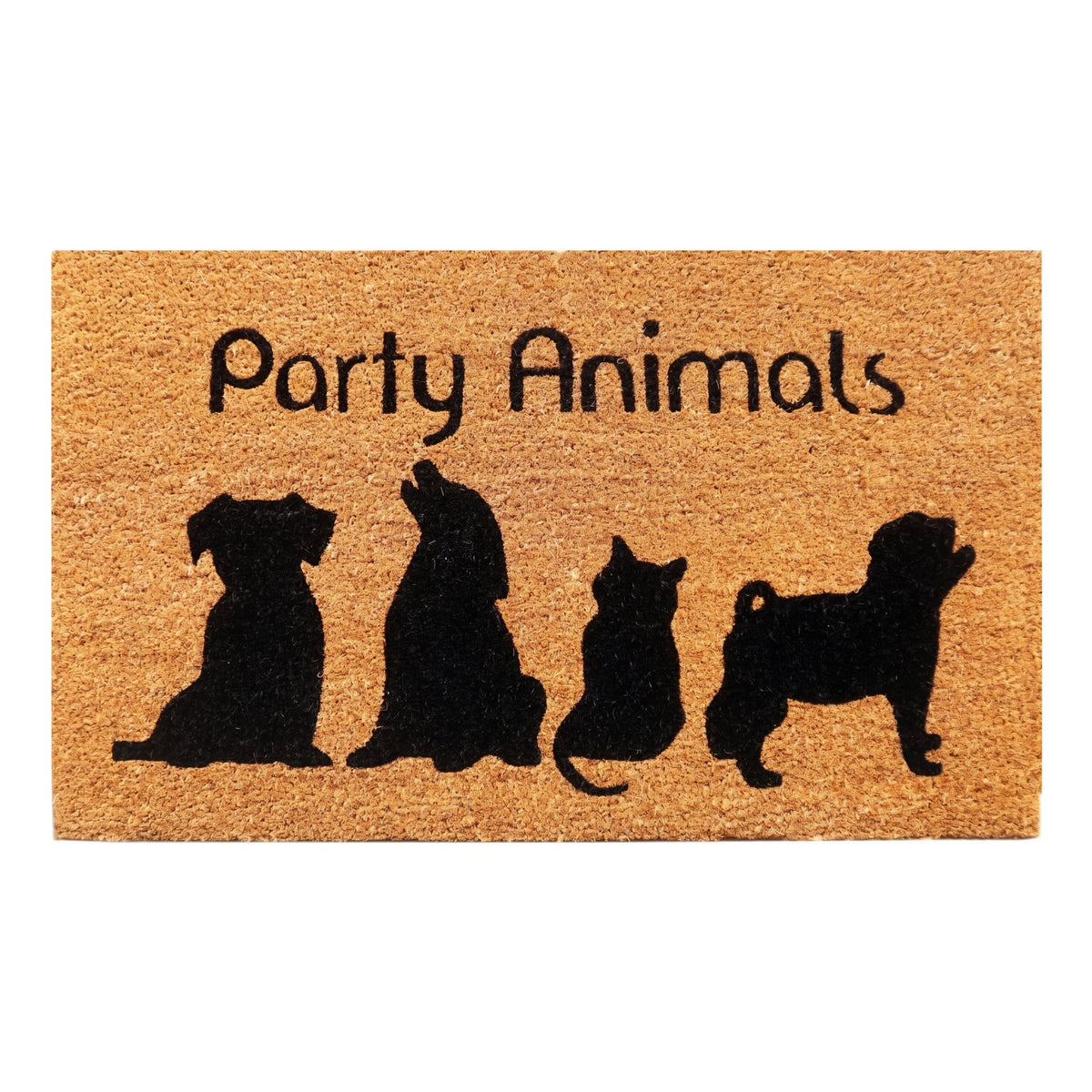 Coir Doormat Non Slip Latex Backed Pet Dog Cat Party Animals Slimline Low Profile Front Entrance Door Mat 45 x 75 cm