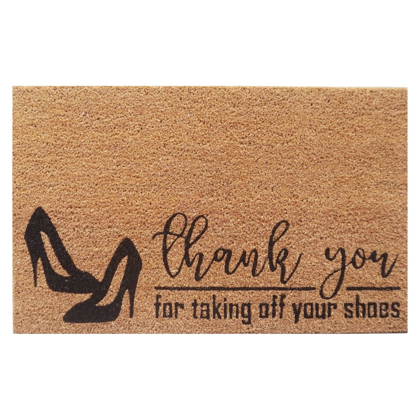 Door Mat Deluxe Coir Latex Shoes Off 45 x 75 cm Doormat