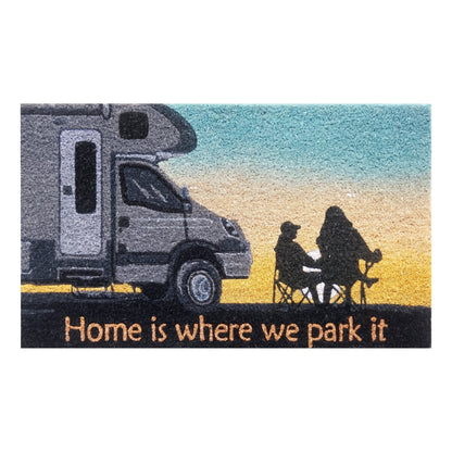 Motorhome Camping Coir Doormat 45 x 75cm Non-Slip Outdoor Entrance Welcome Mat Boot Scraper for Caravan Campervan RV