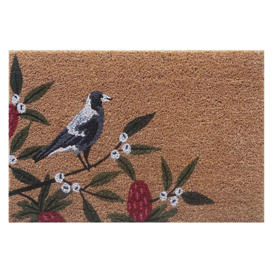 Door Mat Deluxe Coir Back Magpie Bird Bush 45 x 75 cm Doormat