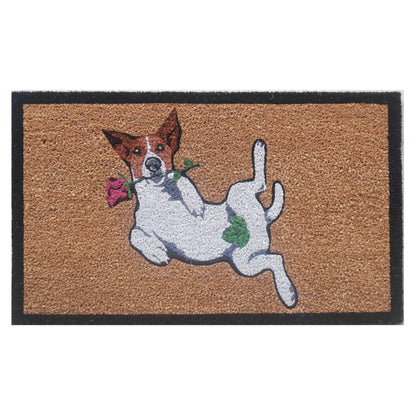 Door Mat Deluxe Coir Latex Jack Russell Dog Puppy 45 x 75 cm Doormat
