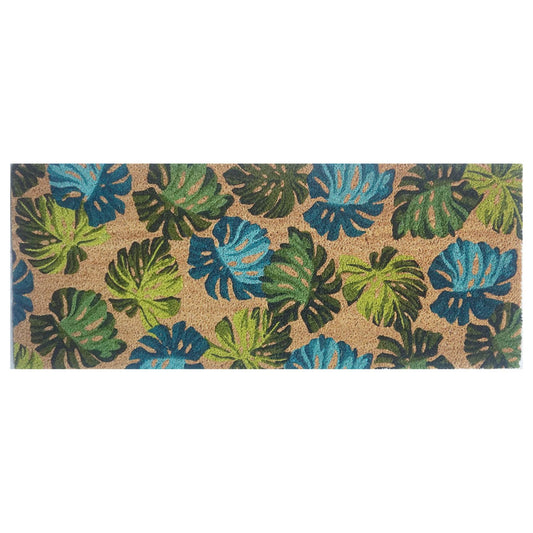 Wide Door Mat Deluxe Coir Latex Monsteria 45 x 110 cm Doormat