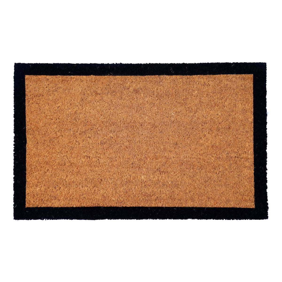 Natural Coir Doormat with Black Border 50 x 80cm Heavy Duty Coconut Fibre Front Door Mat Indoor Outdoor Dirt Scraper