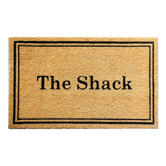 The Shack Border Coir Door Mat 45 x 75cm Natural Coconut Fibre Front Entrance Welcome Mat Non-Slip PVC Backing