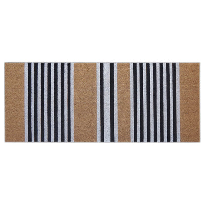 Wide Door Mat Deluxe Coir Backed Stripes 45 x 110 cm Doormat
