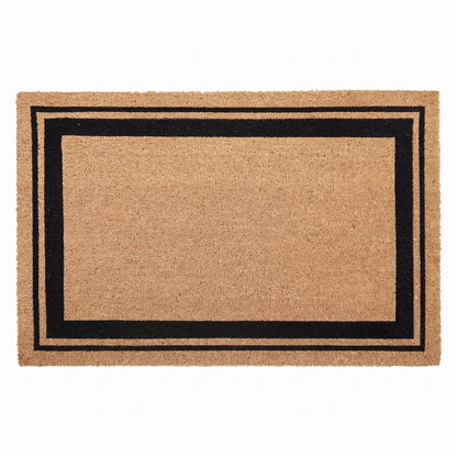 Natural Coir Large Door Mat with Black Border 58 x 89 cm Heavy Duty Indoor Outdoor Entrance Doormat