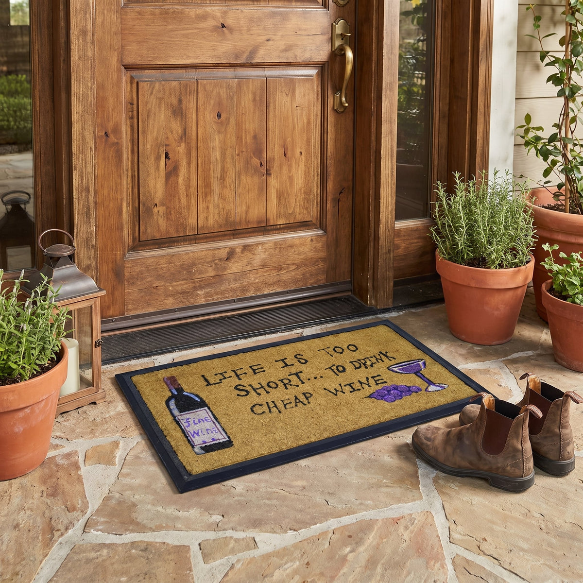 Funny Cheap Wine Doormat 40 x 70 cm Slimline Low Profile Novelty Welcome Mat Front Door Entrance Dirt Trapper