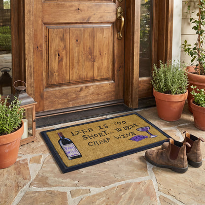 Funny Cheap Wine Doormat 40 x 70 cm Slimline Low Profile Novelty Welcome Mat Front Door Entrance Dirt Trapper