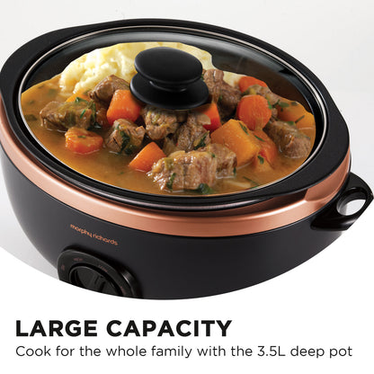 Morphy Richards Sear & Stew Slow Cooker 3.5L - Rose Gold