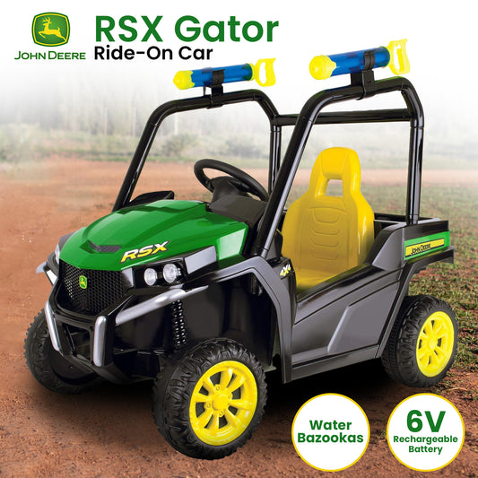 Kahuna John Deere RSX Gator Battery Operated 1-Seater Kids Ride-On Car with Water Bazookas