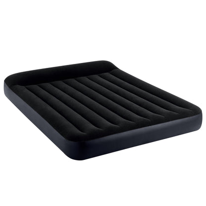 Intex Dura-Beam Classic Inflatable Queen Airbed Mattress with Pillow Rest Black