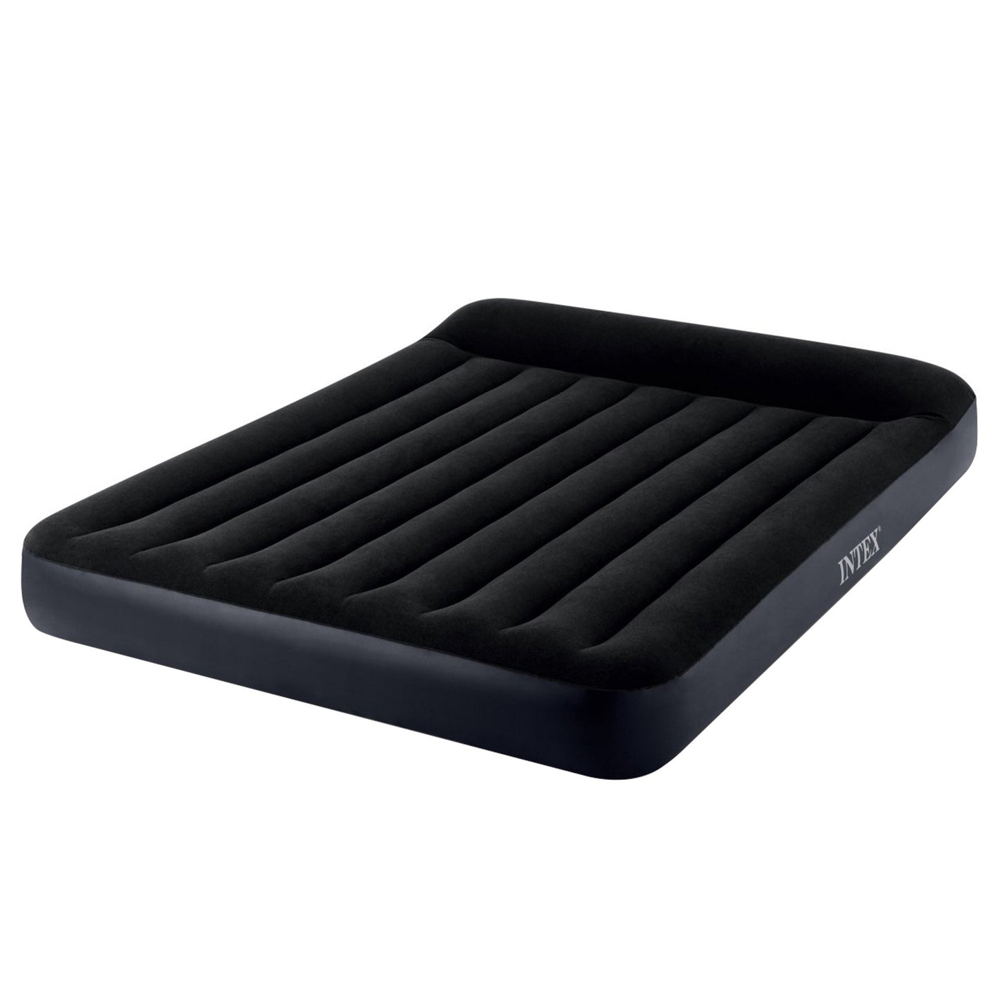 Intex Dura-Beam Classic Inflatable Queen Airbed Mattress with Pillow Rest Black
