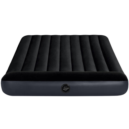 Intex Dura-Beam Classic Inflatable Queen Airbed Mattress with Pillow Rest Black