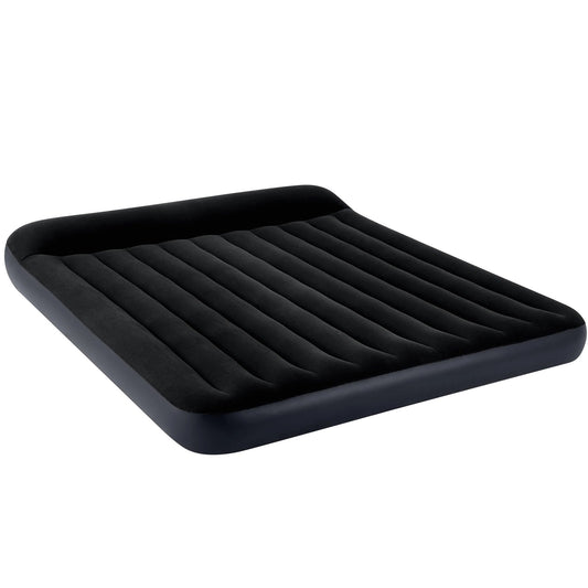 Intex Dura-Beam Classic Inflatable King Airbed Mattress with Pillow Rest Black