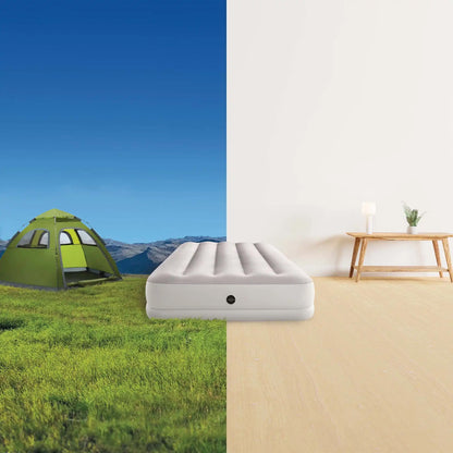 Intex Cream Dura-Beam Prestige Mid-Rise Airbed with USB Pump - Queen