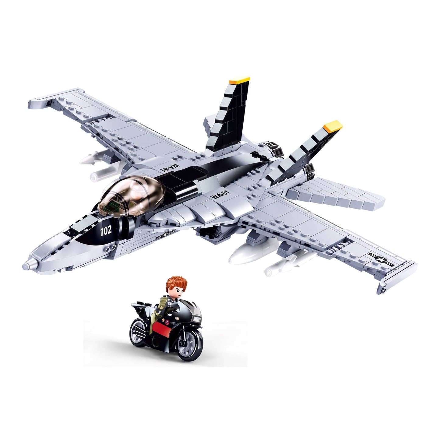 Sluban B0928 Model Kit FA18 Super Hornet Fighter Jet Plane RAAF Military Air Force Building Blocks Super Bumblebee DIY
