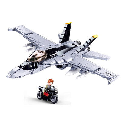 Sluban B0928 Model Kit FA18 Super Hornet Fighter Jet Plane RAAF Military Air Force Building Blocks Super Bumblebee DIY