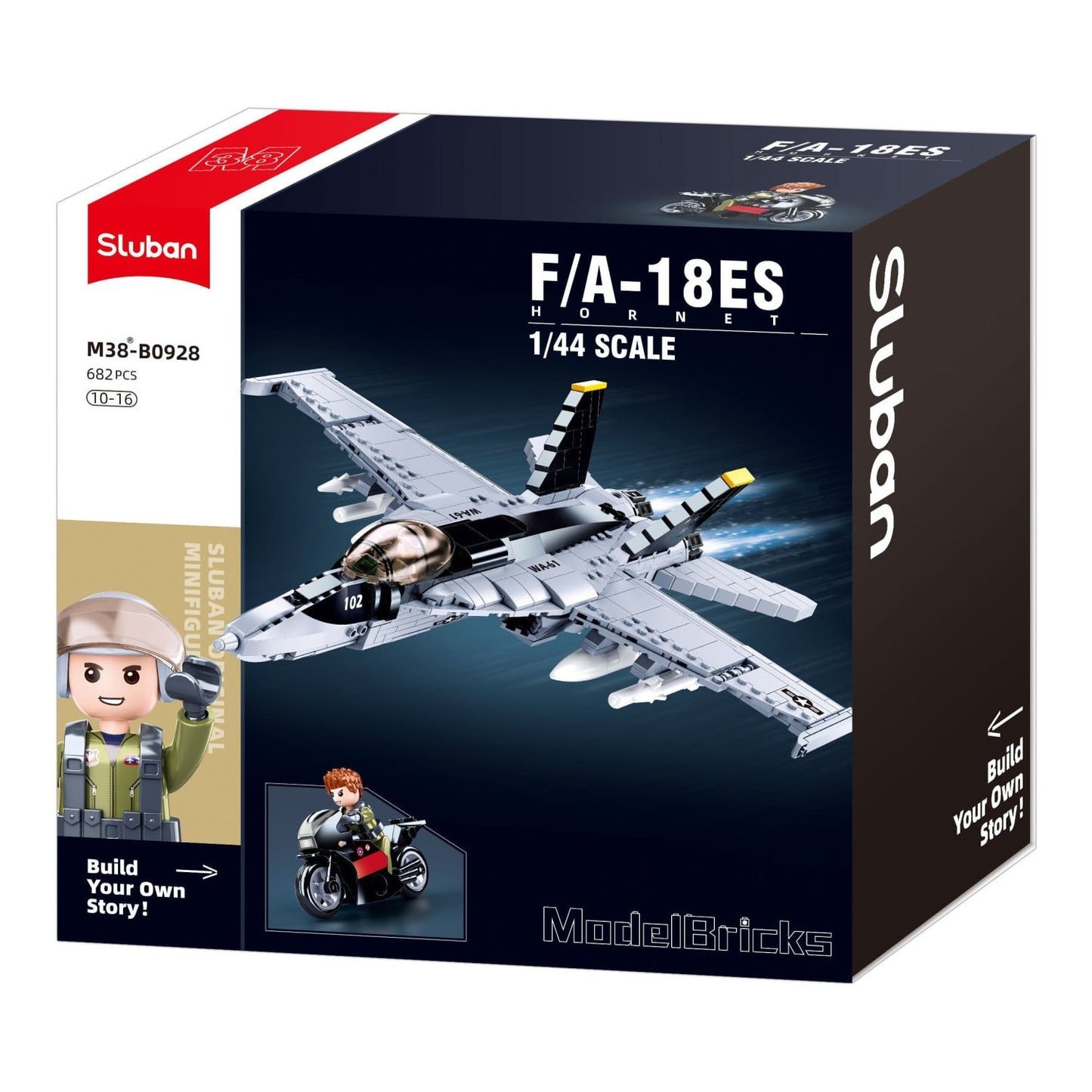 Sluban B0928 Model Kit FA18 Super Hornet Fighter Jet Plane RAAF Military Air Force Building Blocks Super Bumblebee DIY