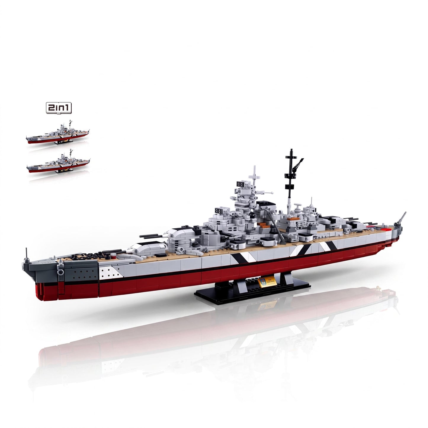 Sluban B1102 Model Kit WWII Bismarck Battleship Large Scale Warship Navy Vessel Boat Military Blocks DIY Construction