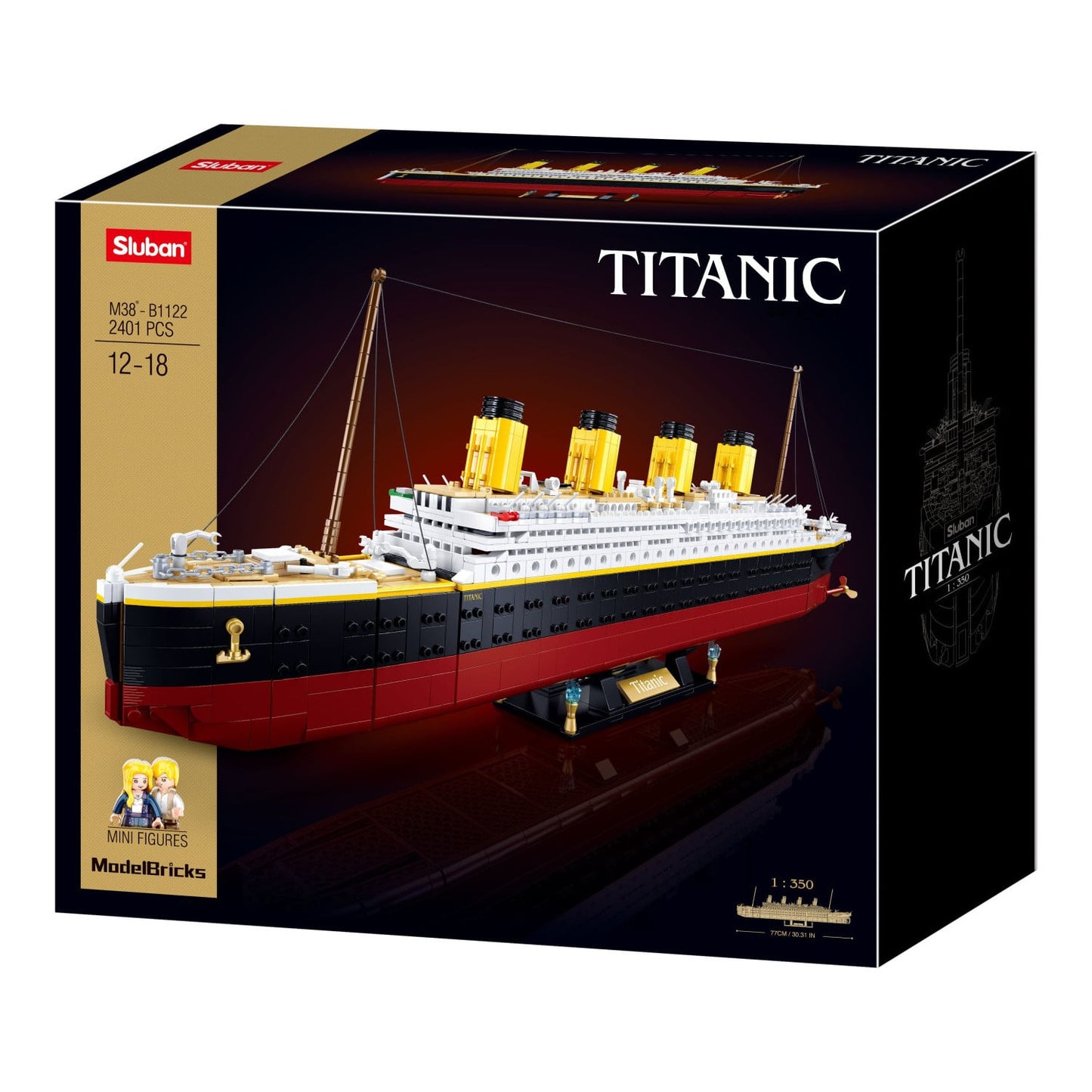 Sluban B1122 Model Kit 1:350 RMS Titanic Ocean Liner Cruise Ship Large Model Maritime Building Blocks DIY Construction