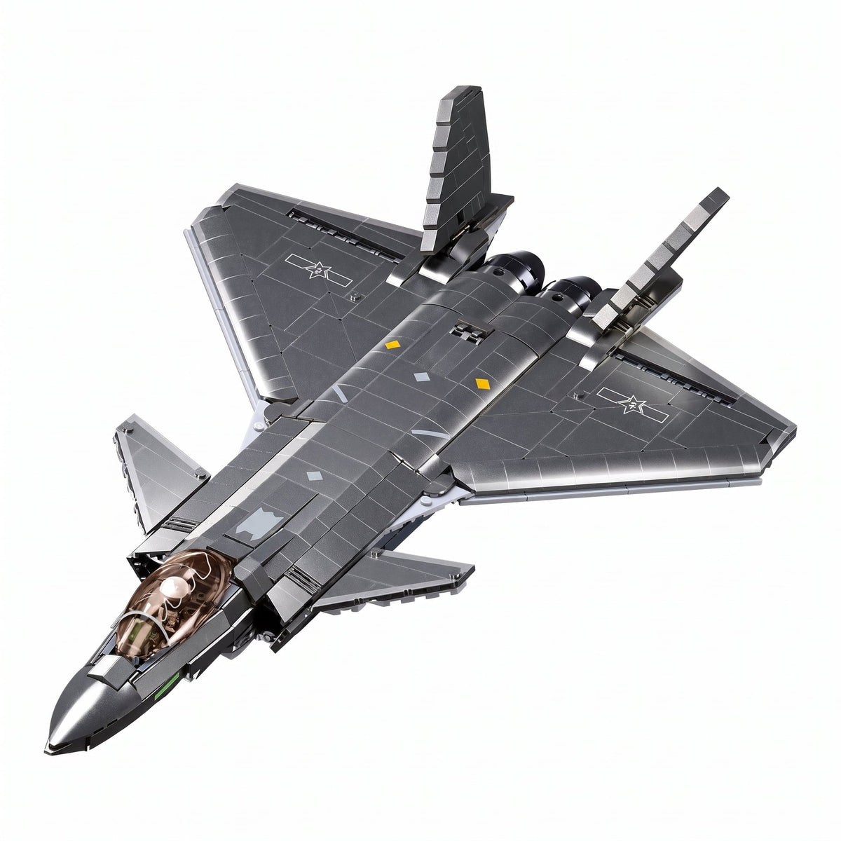 Sluban B1187 Model Kit 1:44 J20 Mighty Dragon Chinese Stealth Fighter Jet Plane Modern PLAAF Building Block DIY Set Toy