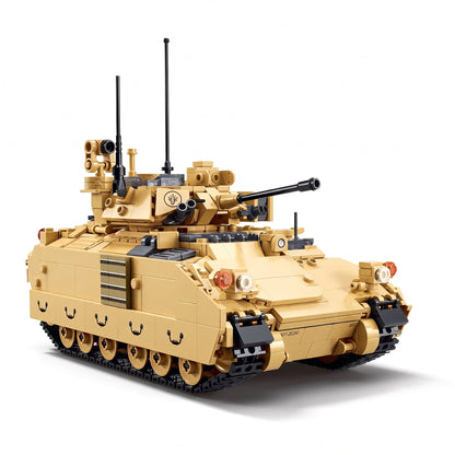Sluban B1363 Model Kit 1:35 M3A3 Bradley Armored Infantry Vehicle IFV AFV Modern US Army Building Blocks DIY Set Toy