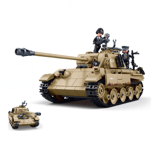 Sluban B1535 Model Kit 1:35 Panther G Tank German Panzer WWII Army Military Building Blocks DIY Construction Set Toy