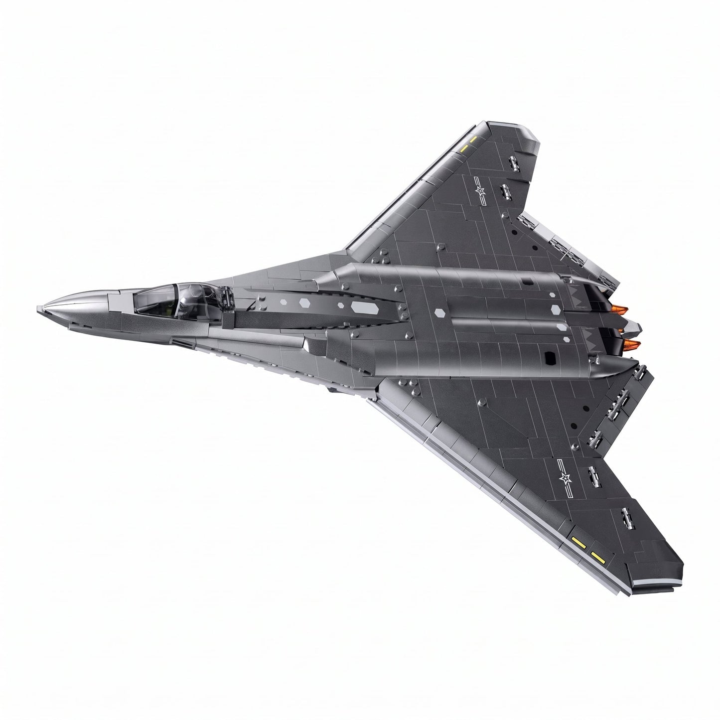 Sluban B1587 Model Kit 1:44 J50 Stealth Fighter Jet Plane - Military Air Force Building Blocks DIY Set Toy