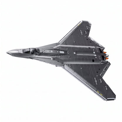 Sluban B1587 Model Kit 1:44 J50 Stealth Fighter Jet Plane - Military Air Force Building Blocks DIY Set Toy