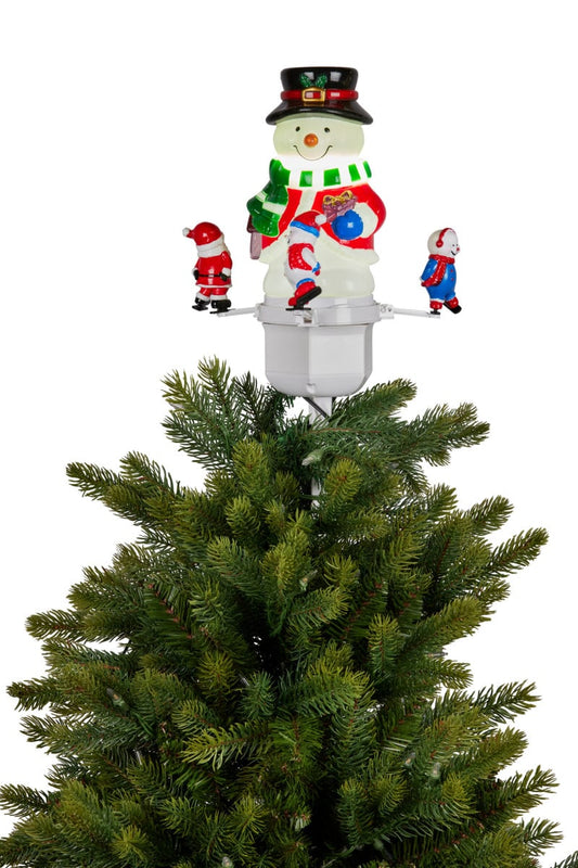 Christabelle Christmas Tree Topper Snowman w/ Projected Images Lights Snow & Music