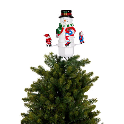 Christabelle Christmas Tree Topper Snowman with Projected Images Lights Snow and Music