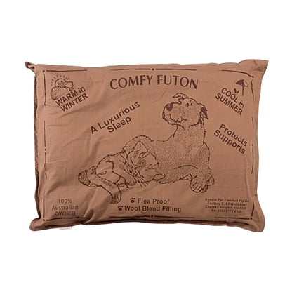Aussie Made Extra Large Comfy Pet Futon Dog 122cm Wool Blend - Brown