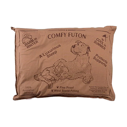 Aussie Made Extra Large Comfy Pet Futon Dog 122cm Wool Blend - Brown
