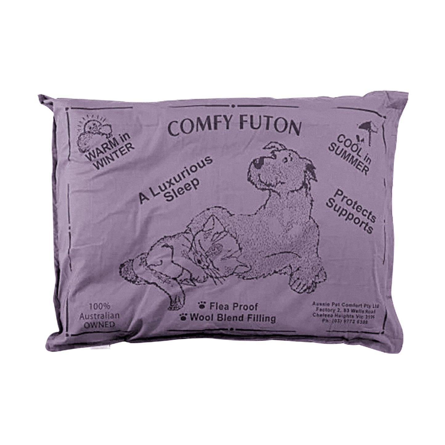 Aussie Made Extra Large Comfy Pet Futon Dog 122cm Wool Blend - Dusk