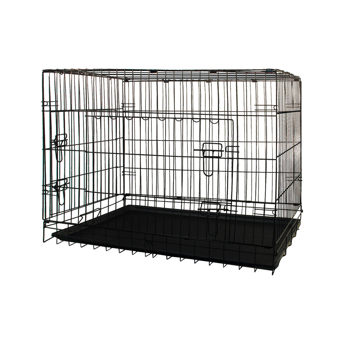 Royale 36 Inch Medium Foldable Wire Dog Crate Double Door Pet Kennel Cage with Removable Tray