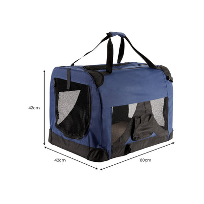 Royale Heavy Duty Soft Sided Collapsible Pet Carrier Medium Foldable Dog Cat Travel Crate with Fleece Mat