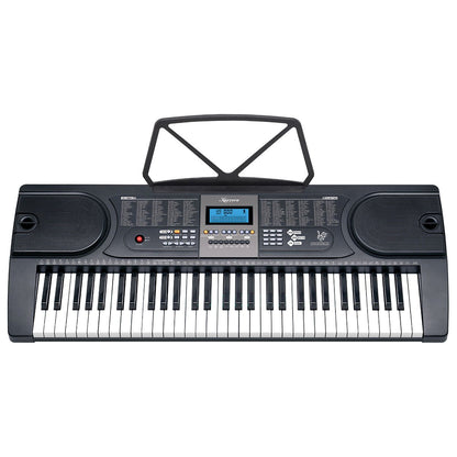 Karrera 61-Keys Electronic Keyboard Piano with Stand - Black