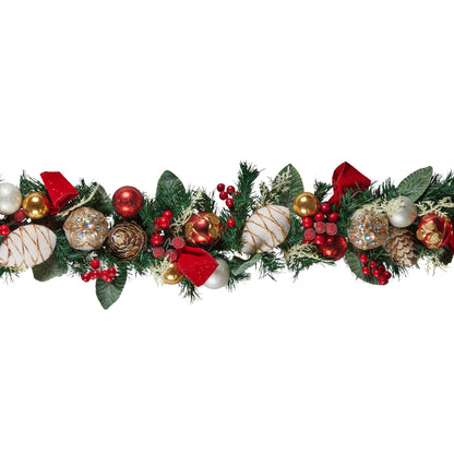 Christabelle Festive Floral Christmas Garland - 185cm