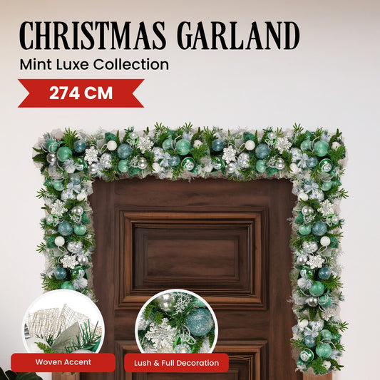 Christabelle Mint Luxe Christmas Garland - 274cm