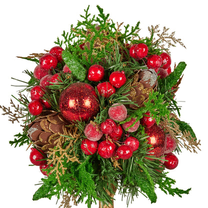 Christabelle 36cm Christmas Tabletop Topiary Berries & Baubles
