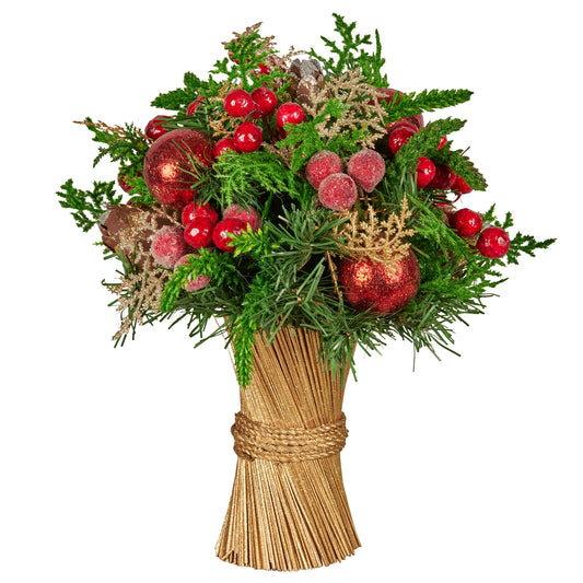 Christabelle 33cm Christmas Bouquet Berries & Baubles