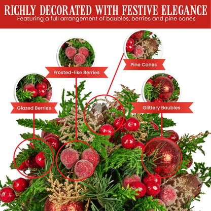 Christabelle 33cm Christmas Bouquet Berries & Baubles