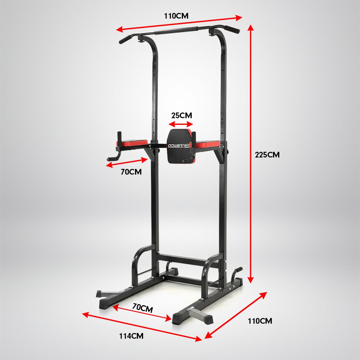 Powertrain Power Tower J06 Multifunction Strength Training Station with Pull-Up Bar Leg Raise Station Dip Bar