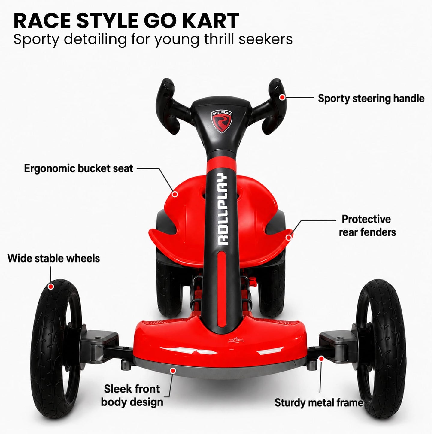 Rollplay Flex Kart 6V Electric Ride-On Foldable Kids Racing Go Kart
