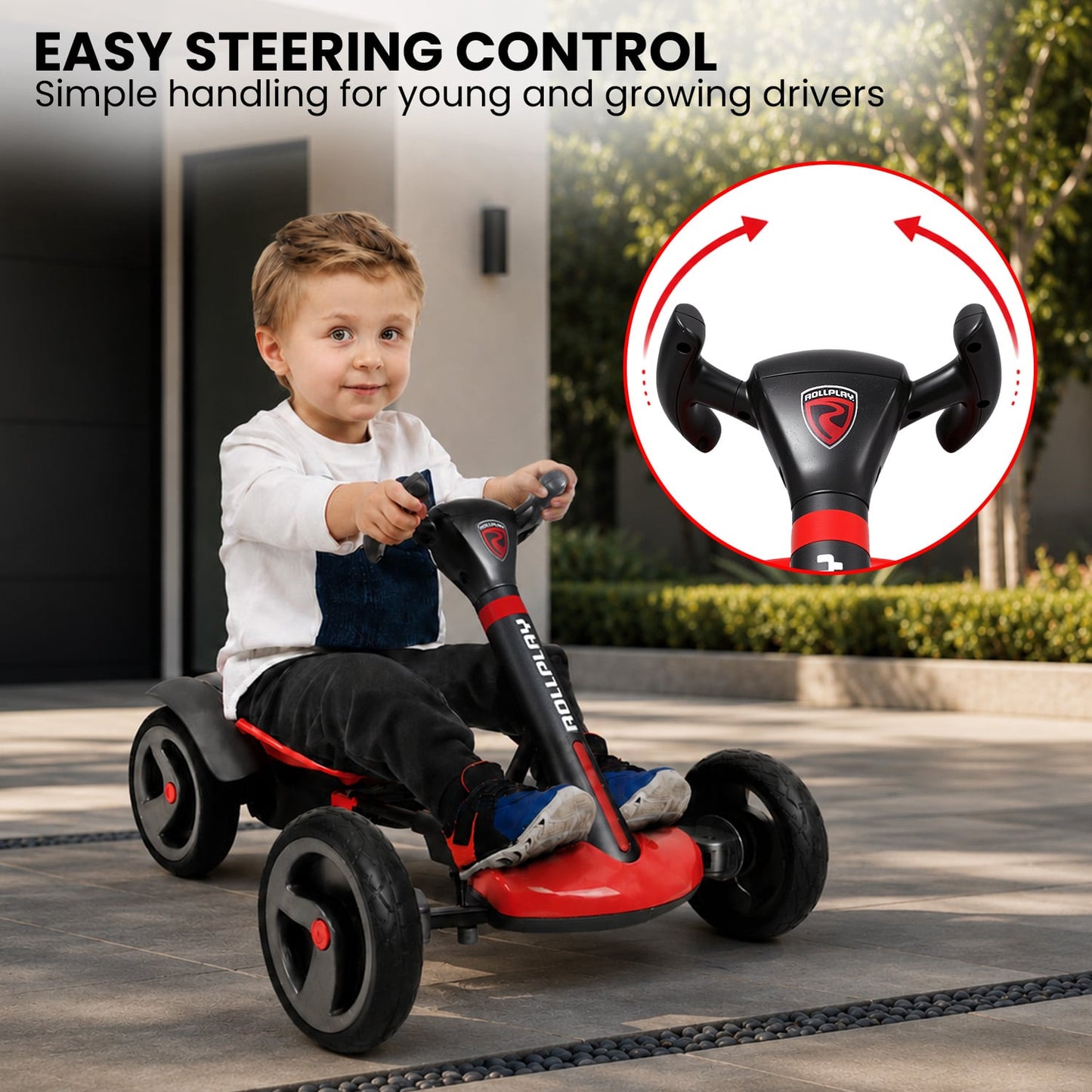 Rollplay Flex Kart 6V Electric Ride-On Foldable Kids Racing Go Kart