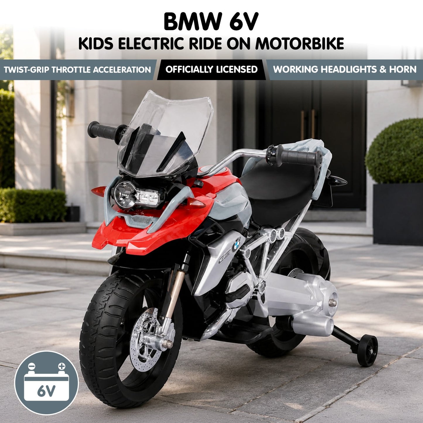 BMW R1200 GS 6V Electric Ride-On Motorcycle for Kids