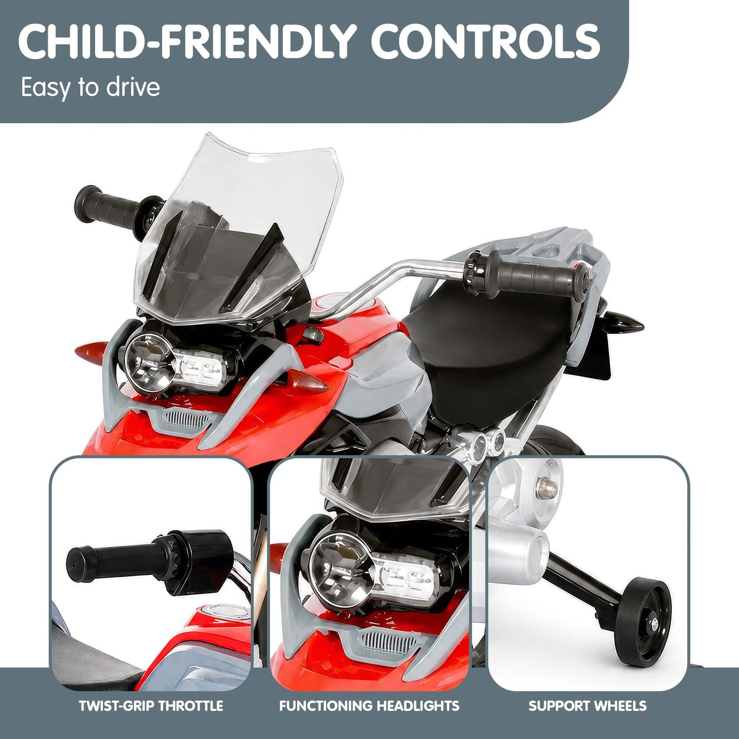 BMW R1200 GS 6V Electric Ride-On Motorcycle for Kids