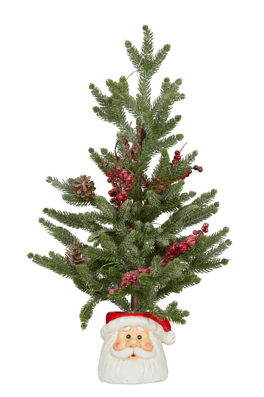 Christabelle Christmas Tree With Lights In Santa Pot - 55cm