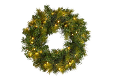Christabelle Christmas Wreath with Lights - 61cm Eastern Pine